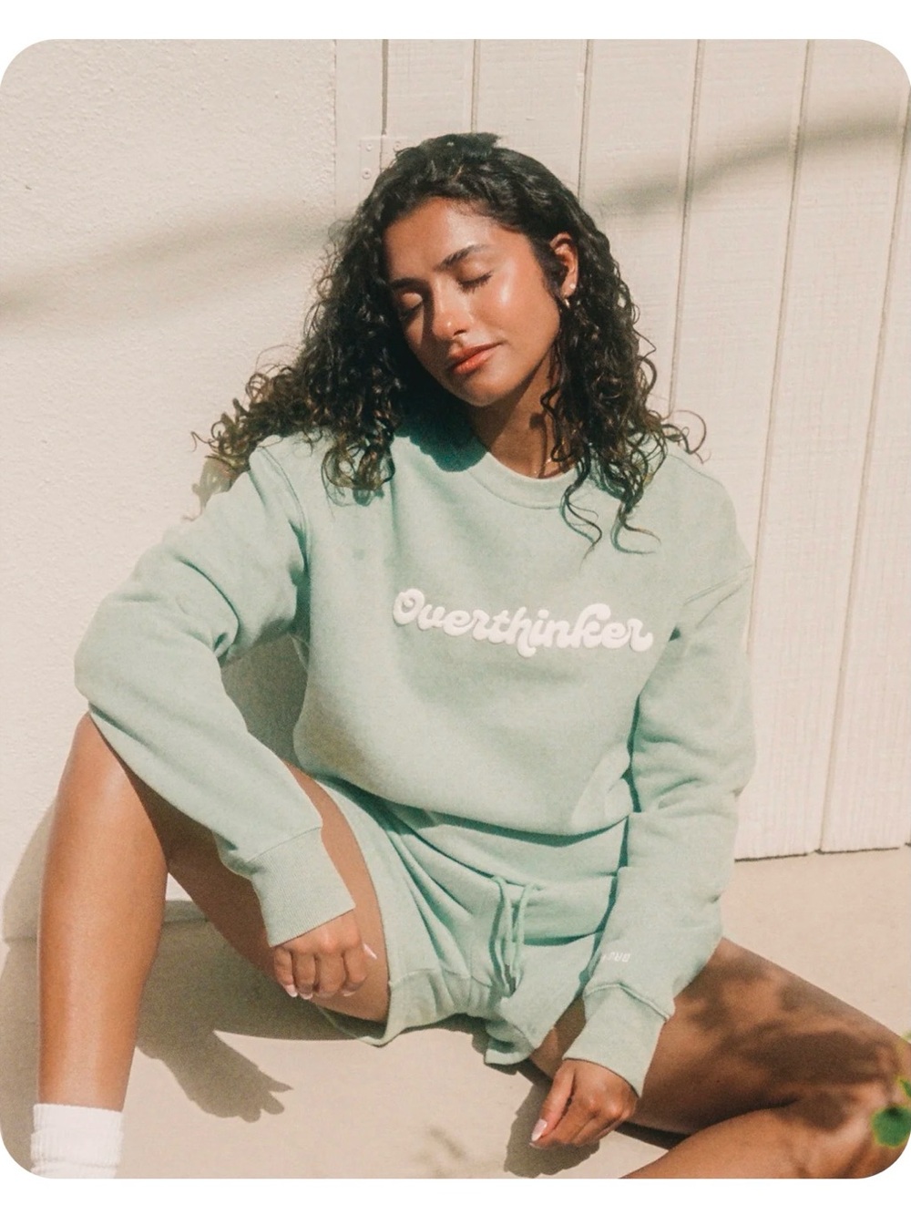Overthinker SageGreen Crewneck Sweatshirt - Women